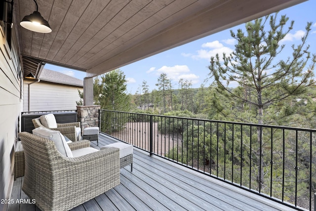 deck with outdoor lounge area