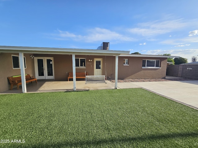 1904 E Jarvis Ave, Mesa, AZ 85204 - rear view of house with french doors, a patio, and stucco siding