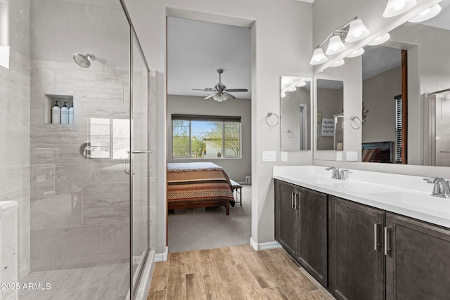 4244 Sawbuck Way, Wickenburg, AZ 85390 - ensuite bathroom with a stall shower, a sink, and ensuite bath