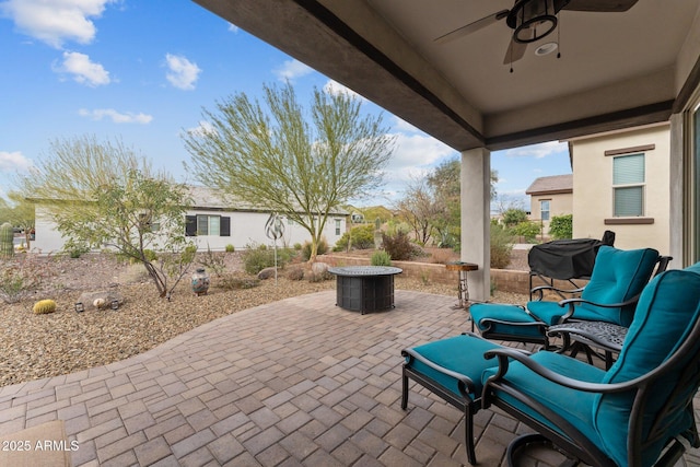 4244 Sawbuck Way, Wickenburg, AZ 85390 - view of patio / terrace with ceiling fan
