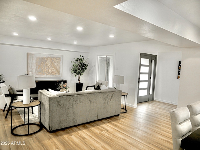 6401 E Eugie Ter, Scottsdale, AZ 85254 - living area with light wood-style floors, recessed lighting, and baseboards