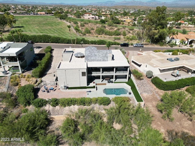 bird's eye view featuring a mountain view