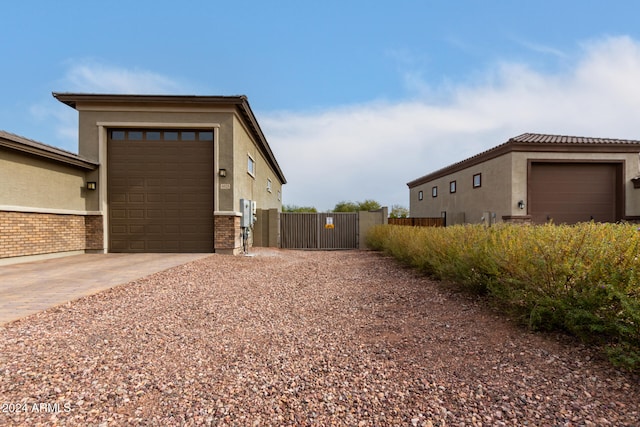 view of home's exterior featuring a garage