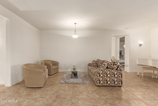 view of tiled living room