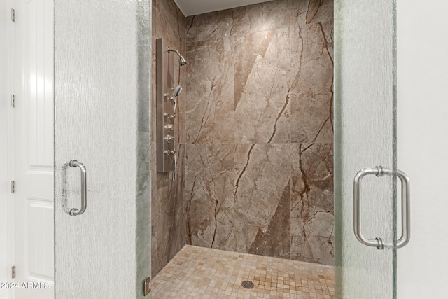 bathroom featuring walk in shower