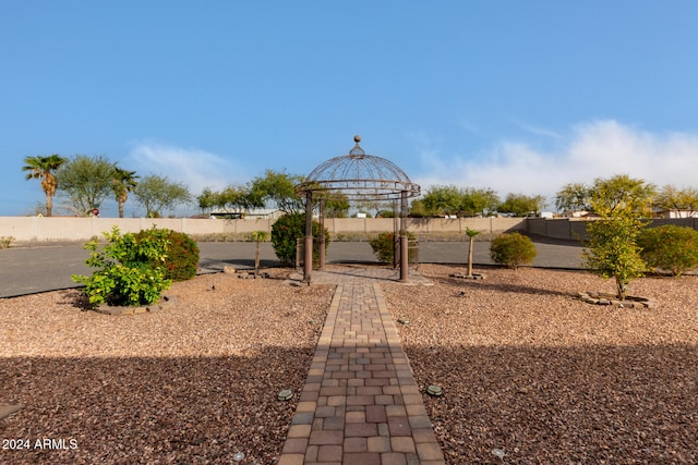 view of yard featuring a gazebo