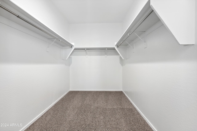 spacious closet with dark carpet