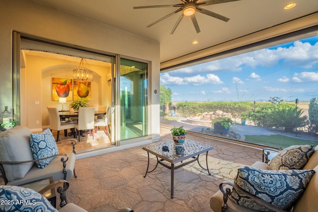 1617 E Copper Holw, Queen Creek, AZ 85140 - sunroom with recessed lighting and a chandelier