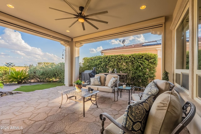 1617 E Copper Holw, Queen Creek, AZ 85140 - view of patio / terrace featuring a ceiling fan and outdoor lounge area