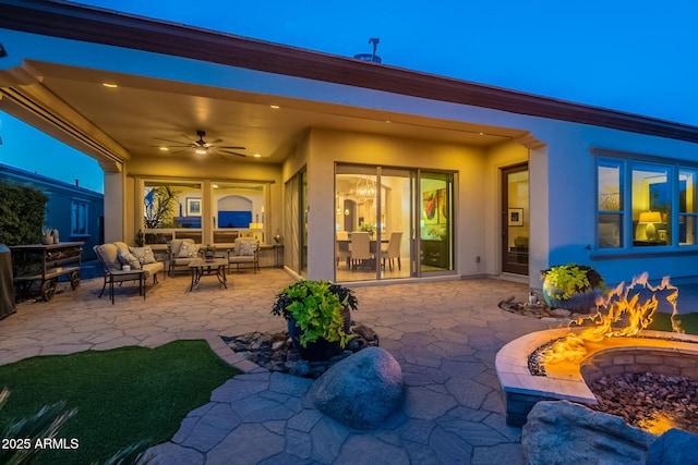 1617 E Copper Holw, Queen Creek, AZ 85140 - view of patio / terrace featuring an outdoor living space and ceiling fan
