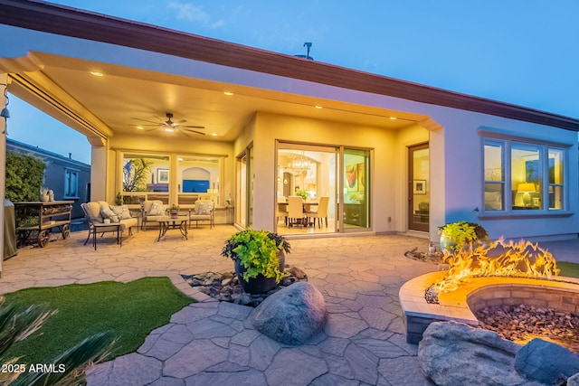 1617 E Copper Holw, Queen Creek, AZ 85140 - view of patio / terrace with an outdoor hangout area and a ceiling fan
