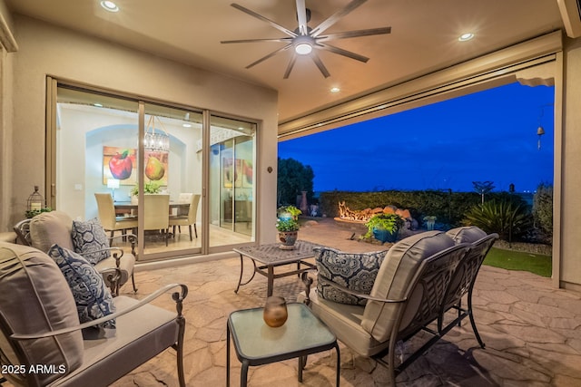 1617 E Copper Holw, Queen Creek, AZ 85140 - view of patio featuring ceiling fan and outdoor dining space