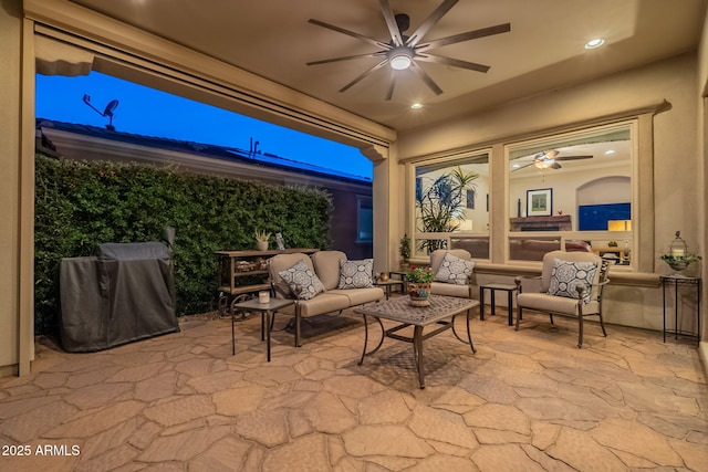 1617 E Copper Holw, Queen Creek, AZ 85140 - view of patio featuring ceiling fan and outdoor lounge area