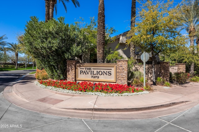 view of community sign