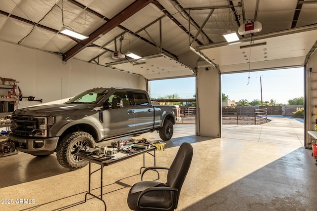 garage featuring a garage door opener