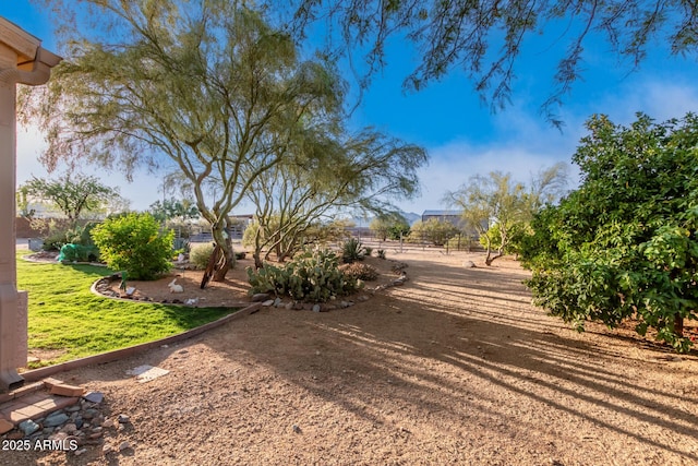 view of yard featuring fence