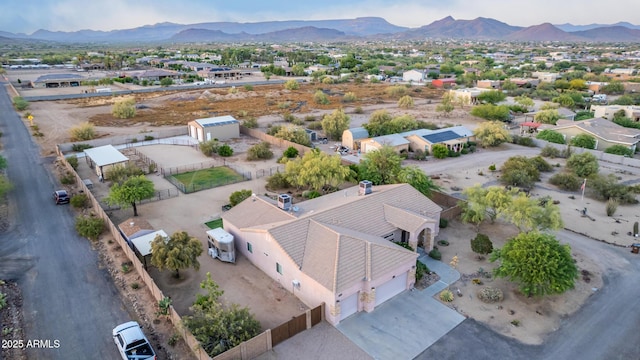 bird's eye view with a mountain view