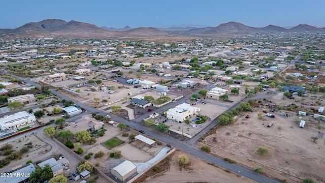 bird's eye view with a residential view and a mountain view