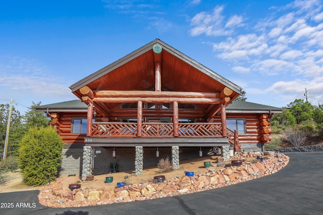 view of log-style house