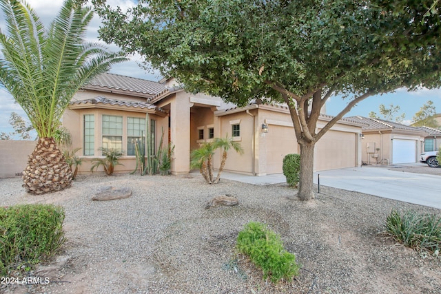 view of front of house with a garage