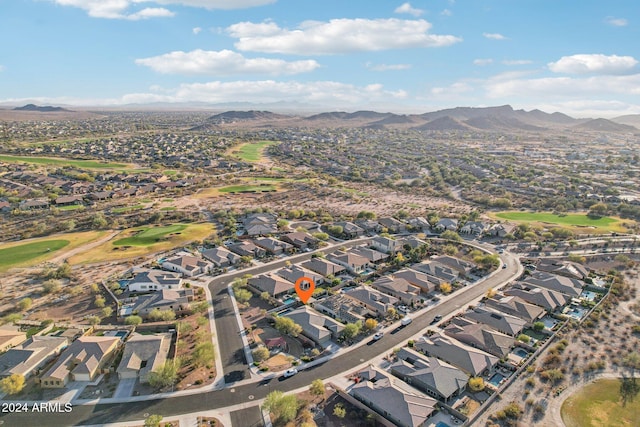 bird's eye view featuring a mountain view