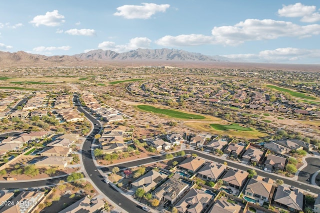 aerial view with a mountain view