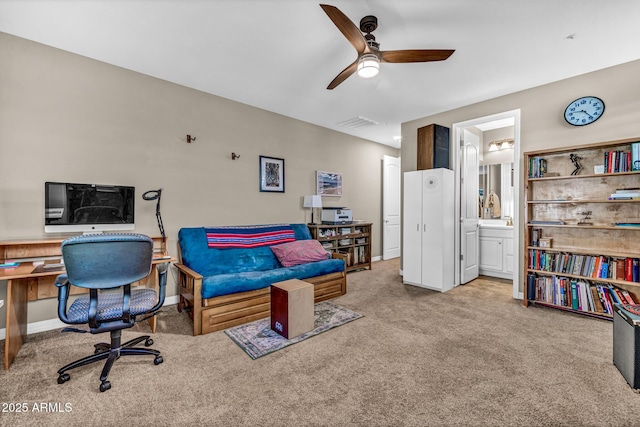 12932 W Cassia Trl, Peoria, AZ 85383 - carpeted office with a ceiling fan and baseboards