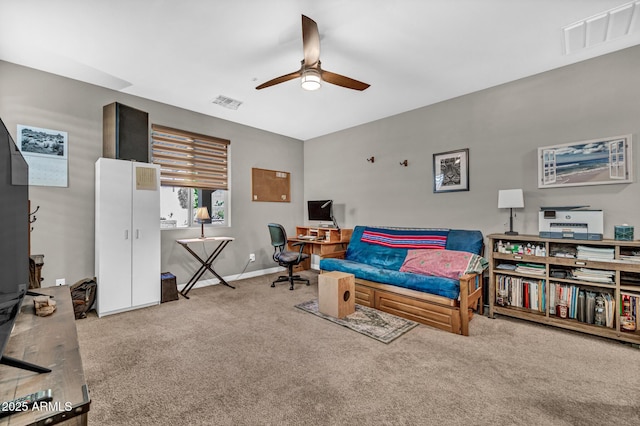 12932 W Cassia Trl, Peoria, AZ 85383 - home office featuring a ceiling fan and carpet