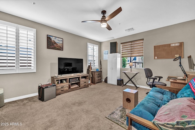 12932 W Cassia Trl, Peoria, AZ 85383 - living area featuring ceiling fan and carpet floors