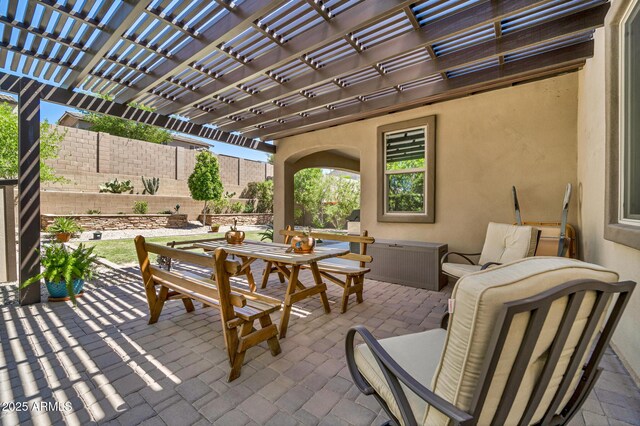 12932 W Cassia Trl, Peoria, AZ 85383 - view of patio / terrace with outdoor dining area and a pergola