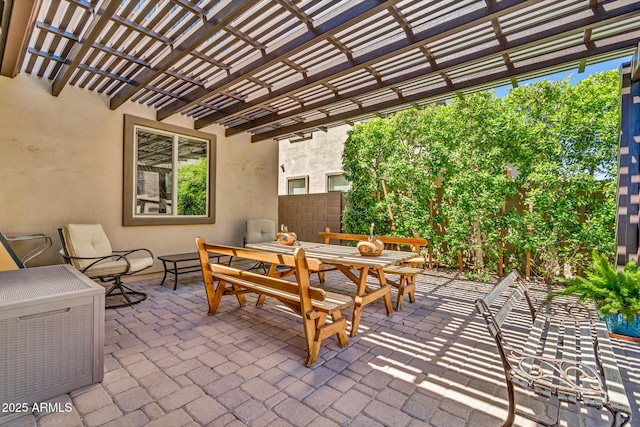 12932 W Cassia Trl, Peoria, AZ 85383 - view of patio / terrace with outdoor dining space and a pergola