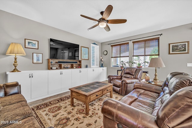 12932 W Cassia Trl, Peoria, AZ 85383 - living room featuring a ceiling fan and light tile patterned floors