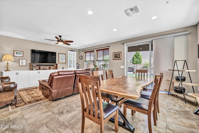 12932 W Cassia Trl, Peoria, AZ 85383 - dining space featuring a ceiling fan and recessed lighting