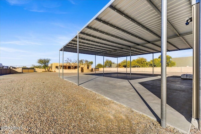 view of car parking with a carport