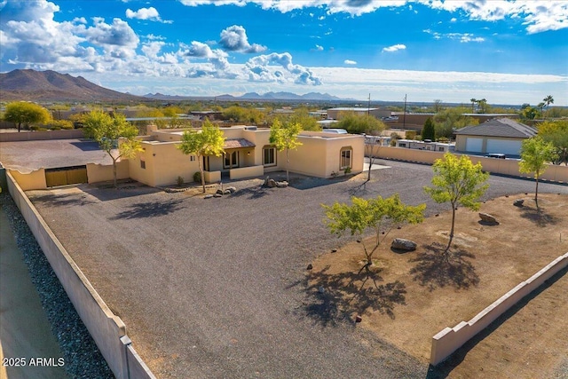 bird's eye view featuring a mountain view