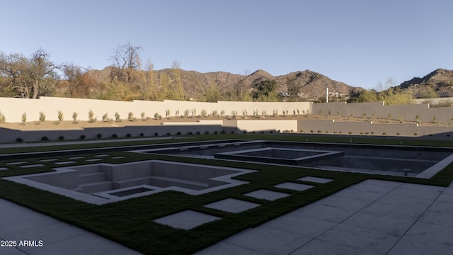 4644 E Indian Bend Rd, Paradise Valley, AZ 85253 - view of yard with a mountain view and a bocce ball area