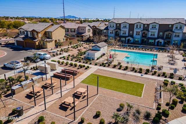 birds eye view of property featuring a residential view