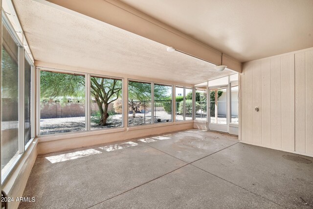 view of unfurnished sunroom