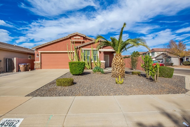 view of front of home featuring a garage