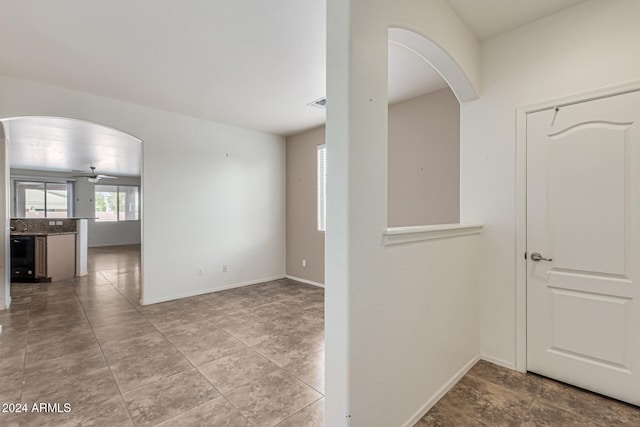 interior space with light tile patterned flooring