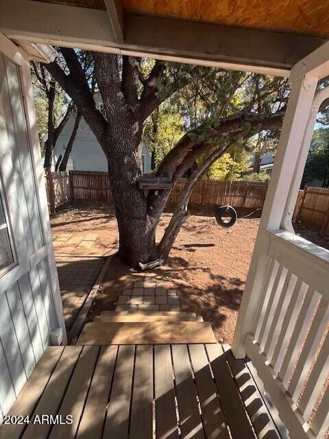 deck featuring a patio area