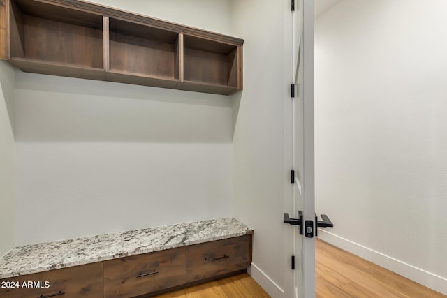 mudroom featuring light hardwood / wood-style floors