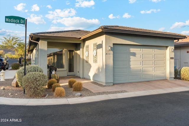 view of front facade with a garage