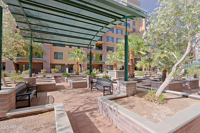 view of community with a pergola