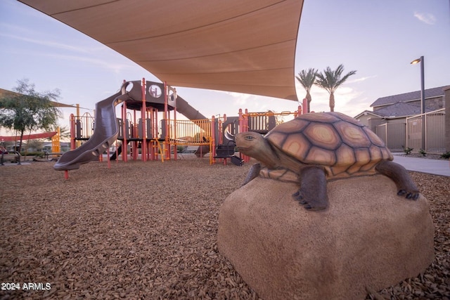 view of playground at dusk