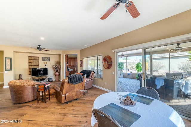 living room featuring light wood-type flooring