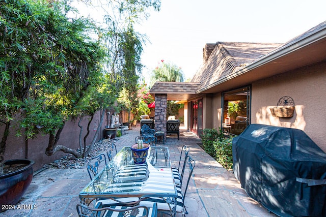 view of patio with grilling area