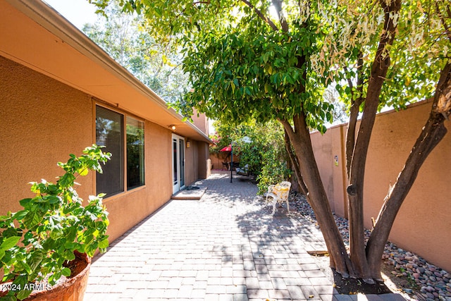 wooden deck featuring a patio