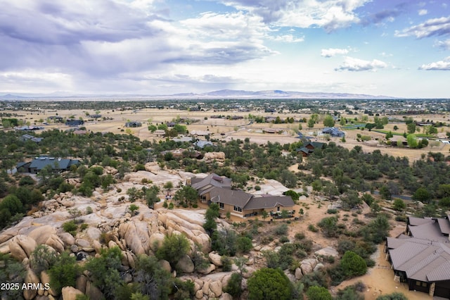 drone / aerial view with a mountain view