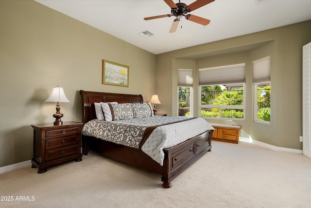 12904 W Dale Ln, Peoria, AZ 85383 - bedroom featuring baseboards, light colored carpet, and a ceiling fan